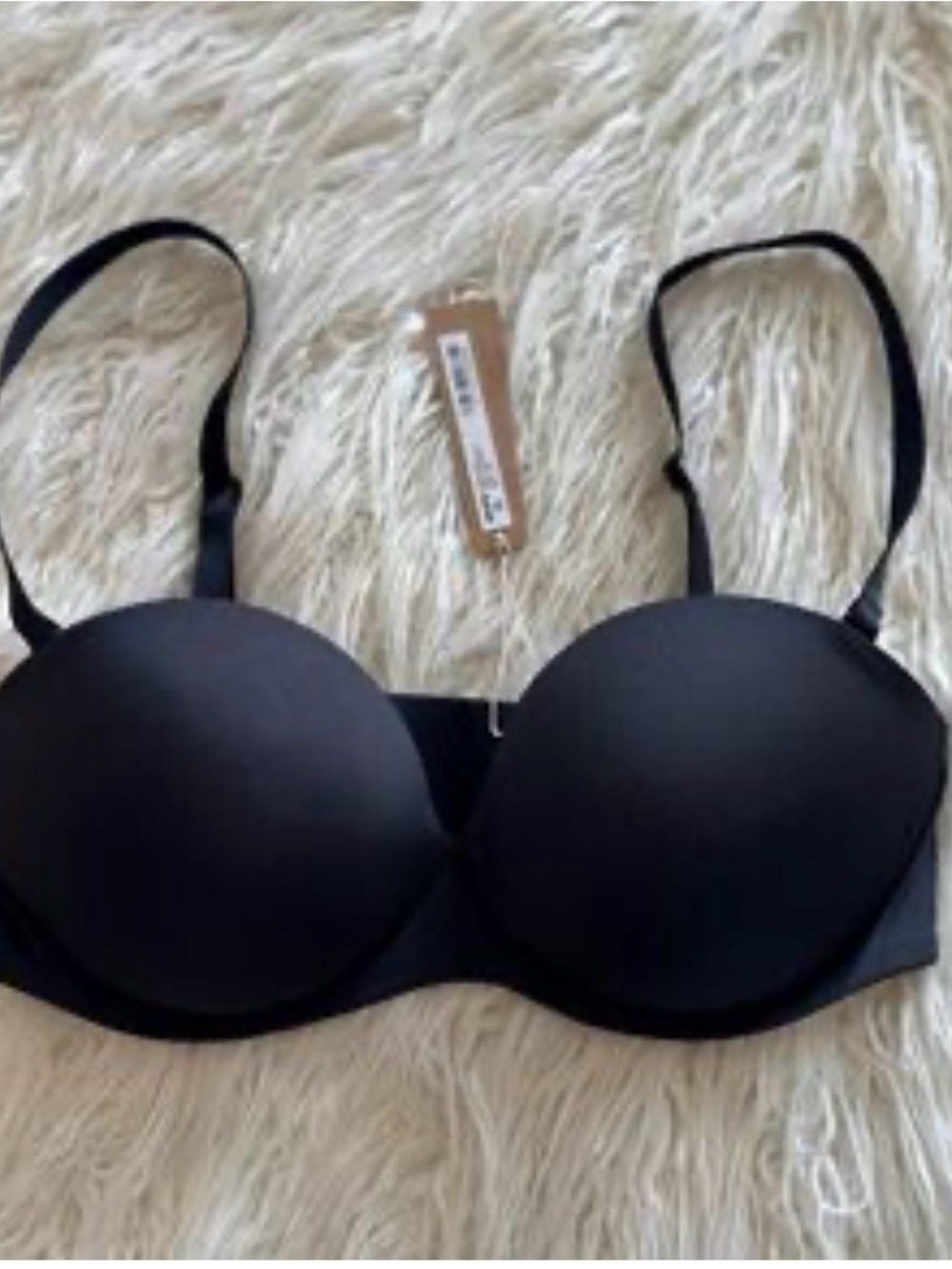Skims Simone Perele Black Smooth Molded Strap Bra